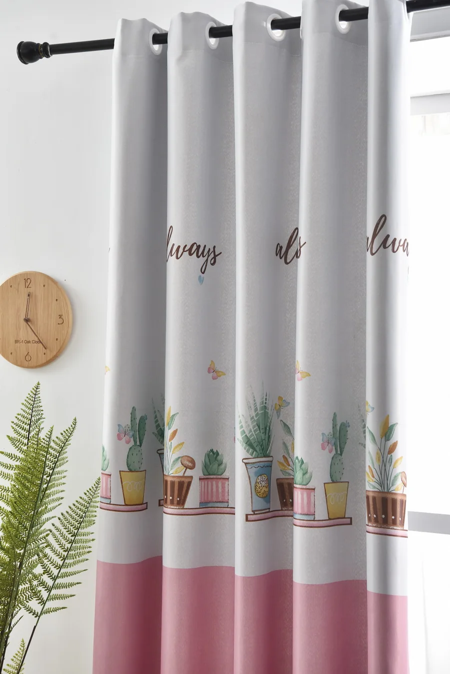 Plant Print Butterfly Short Blind For Living Room Bedroom Modern Window Curtains For Kitchen Blackout Curtains Door Drapes 185#4