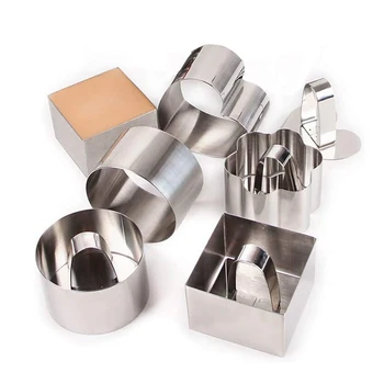 

Circular Stainless Steel Porous Tart Cake Molds Stainless Steel Cake Rings Cake Mousse Mold with Pusher Press Set,3.15In Diamete