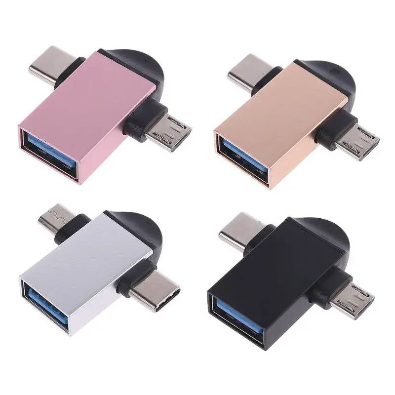 2 в 1 USB 3,0 Micro usb type C адаптер типа OTG C конвертер для Xiaomi samsung USB адаптер Android смартфонов