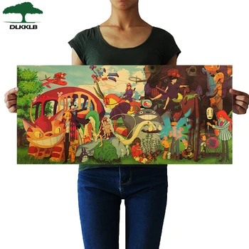 

DLKKLB Large Collection of Japanese Anime Poster Vintage Kraft Decor Poster Room Decoration Wall Sticker 70x32cm