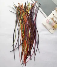  Wholesales 15-30cm Natural Feathers 100% Real Grizzly Thin Rooster Individual Feather Hair Extensions Salon DIY Hair accessories 