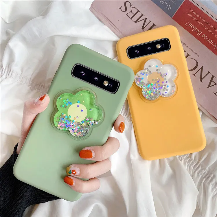 

Candy Color Phone Case For Samsung Note 8 9 note10 Pro For Samsung S8 S9 s10 Plus S10e S7Edge Cute flowers Soft Cases Back Cover