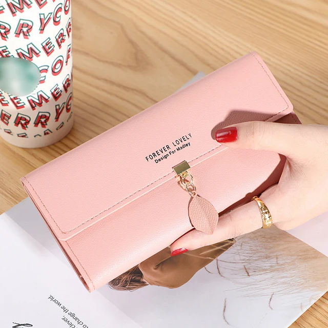 Long Women's Wallet Female Purses Tassel Card Holder Wallets Female PU Leather Clutch Money Bag Pu Leather Wallet Style 3--Color 19
