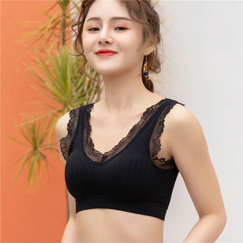 

2021 spring and summer hot style beauty back breast wrap wider lace belt bosom wrap sexy rimless girl vest 2605