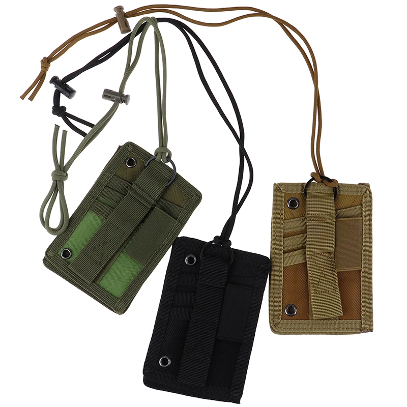 ID Card Holder Army Tactical Case Patch Neck Lanyard 1pc