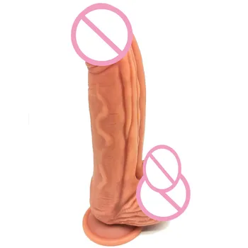 Huge Monster Dual Layer Thick Silicone Dildos Large Realistic Dildo Suction Cup for Vaginal G-Spot Massage Large Penis S/L Size 6