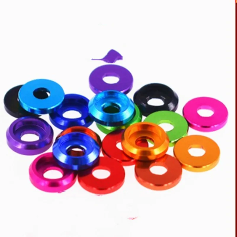 10pcs M2 M2.5 M3 m5 m6 m8 colourful Aluminum cup head washer for button head screwWashers