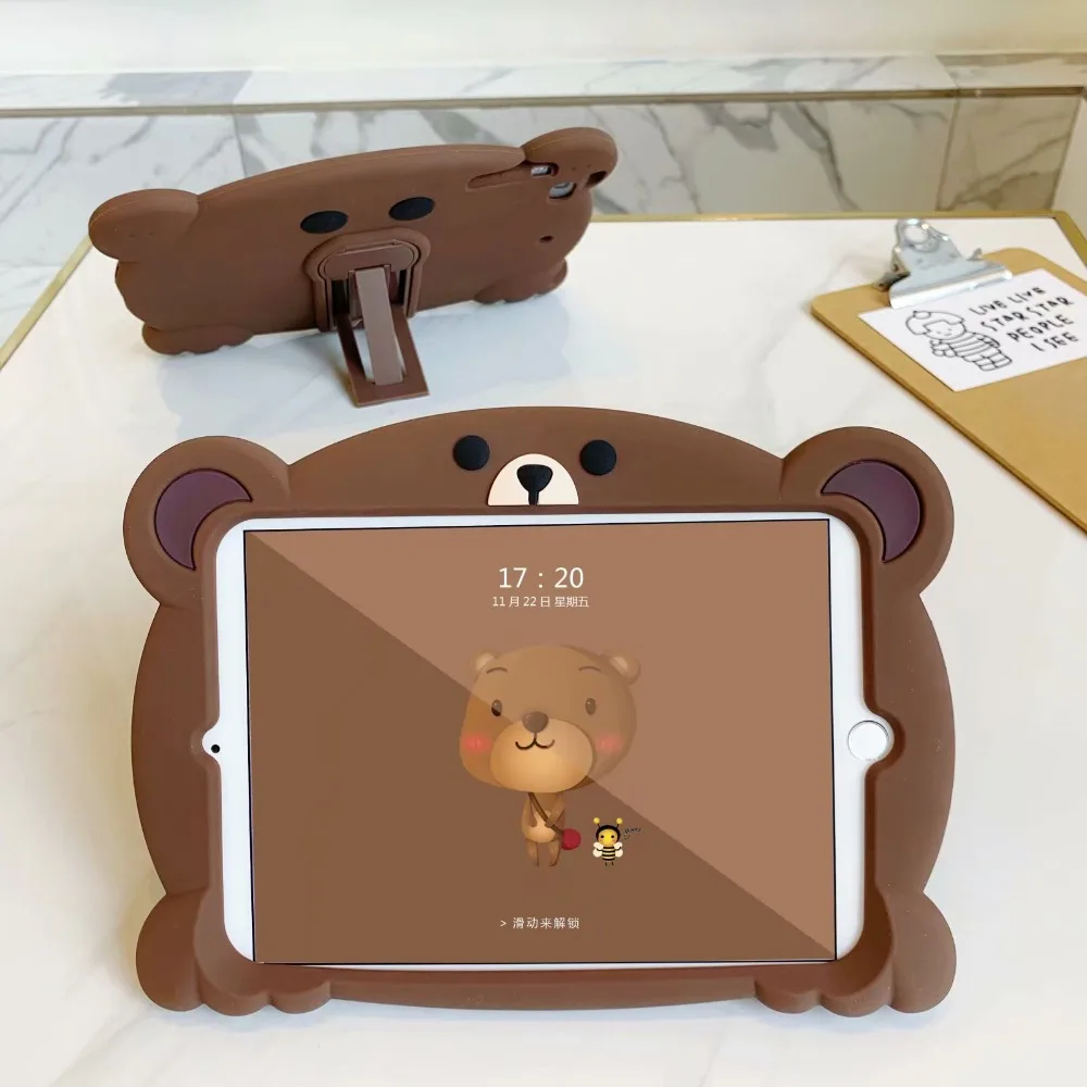 Носки с рисунком медведя из мультика детский чехол для iPad 9,7 10,2 Pro 9,7 10,5 11 Air 1 2 3 Flip смарт-чехол для iPad 2, 3, 4, мини, на возраст 1, 2, 3, 4, 5 Funda силиконовый чехол