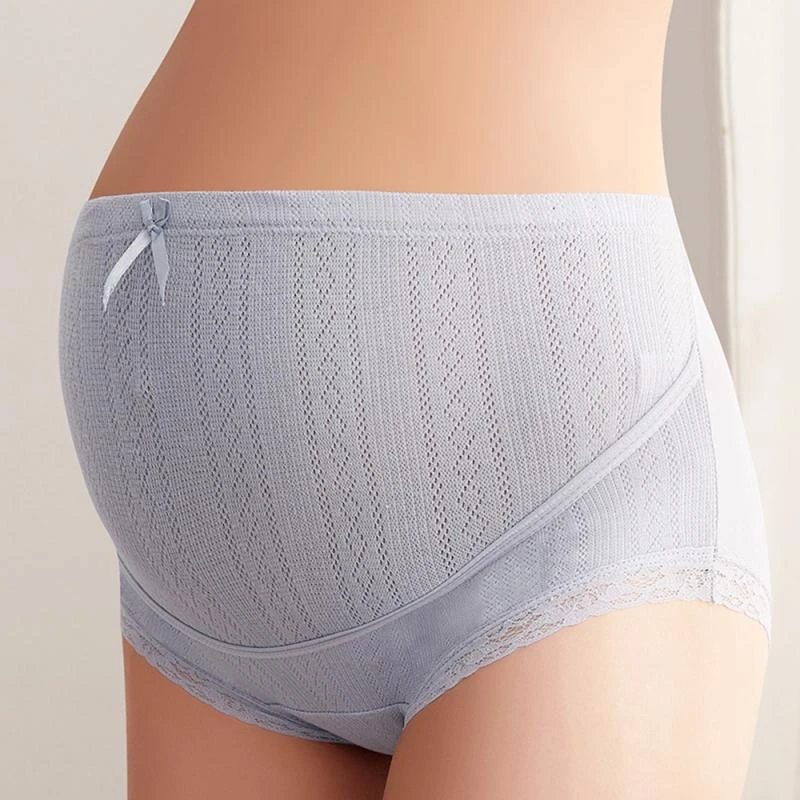 Ropa interior de algodón para mujeres embarazadas, bragas de cintura alta, talla grande, transpirable, Color sólido, ropa de maternidad, envío directo|Bragas maternidad| - AliExpress