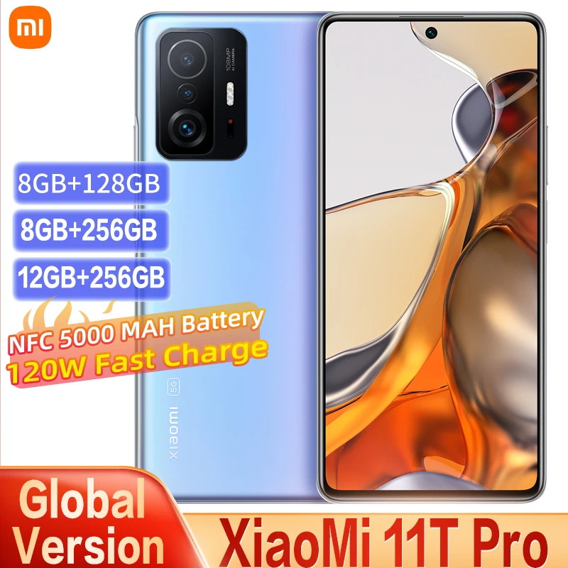 Смартфон Xiaomi 11T Pro 128 Гб/256 ГБ Snapdragon 888 камера 120 МП Вт супер быстрая зарядка AMOLED