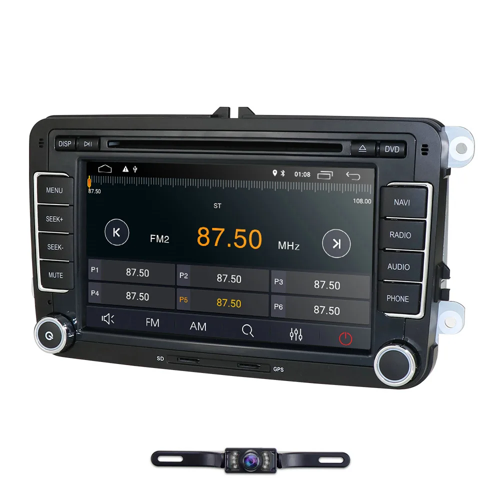 Автомобильный мультимедийный плеер Android 9 gps 2 Din для VW/Golf/Tiguan/Skoda/Fabia/Rapid/Seat/Leon Canbus Automotivo DVD Радио DSP