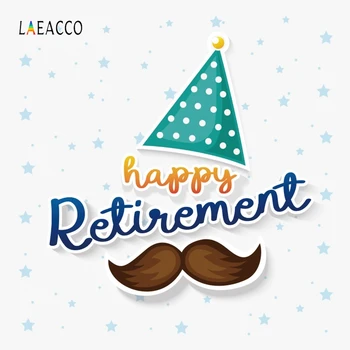 

Laeacco Retirement Party Photocall Hat Moustache Photography Backdrops Personalized Photographic Backgrounds For Photo Studio