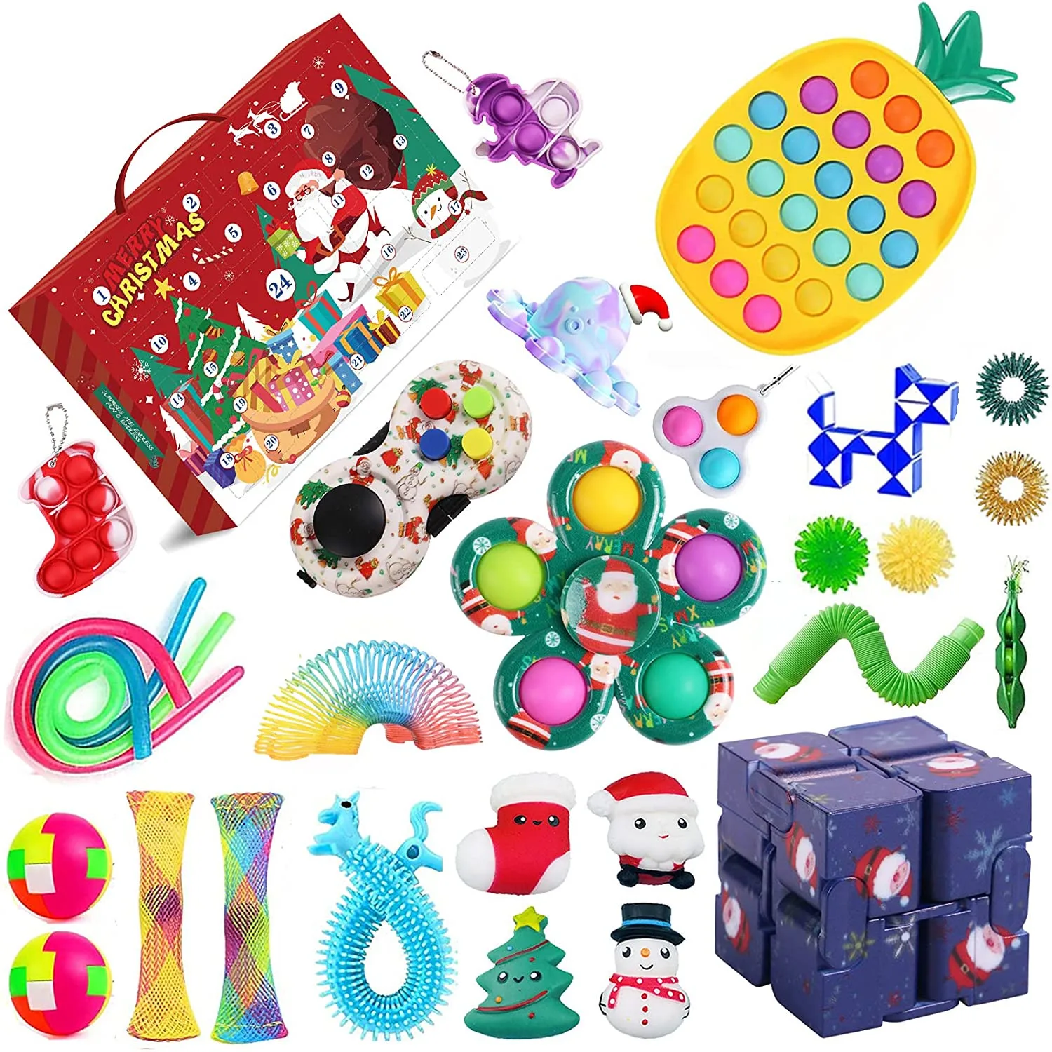 pea pod fidget toy Fidget Advent Calendar For Christmas With 24 Fidget Toys Pack Blind Box Antistress Relief Toy For Christmas Gift Anti Stress set pea pod fidget toy Squeeze Toys