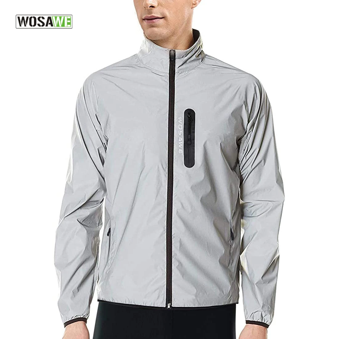 Cycling Jacket Reflective Jacket Cycling Clothes WOSAWE Cycling Jacket Reflective Windbreaker Night Glowing Waterproof Rainproof MTB Bicycle Bike Jacket
