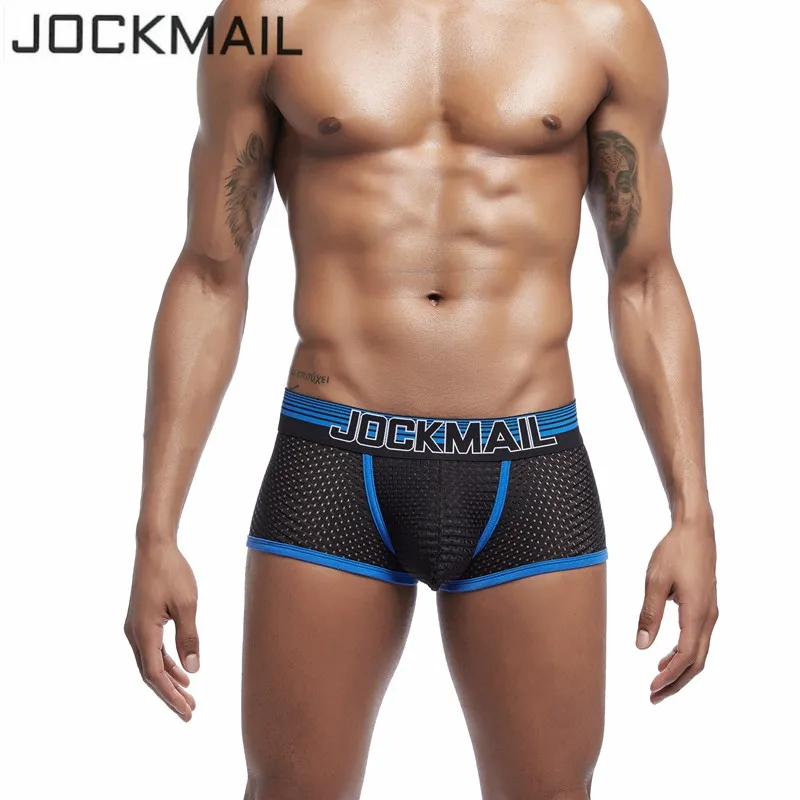 JOCKMAIL дышащие сетчатые шелковые мужские боксеры шорты 12 углов нижнее белье