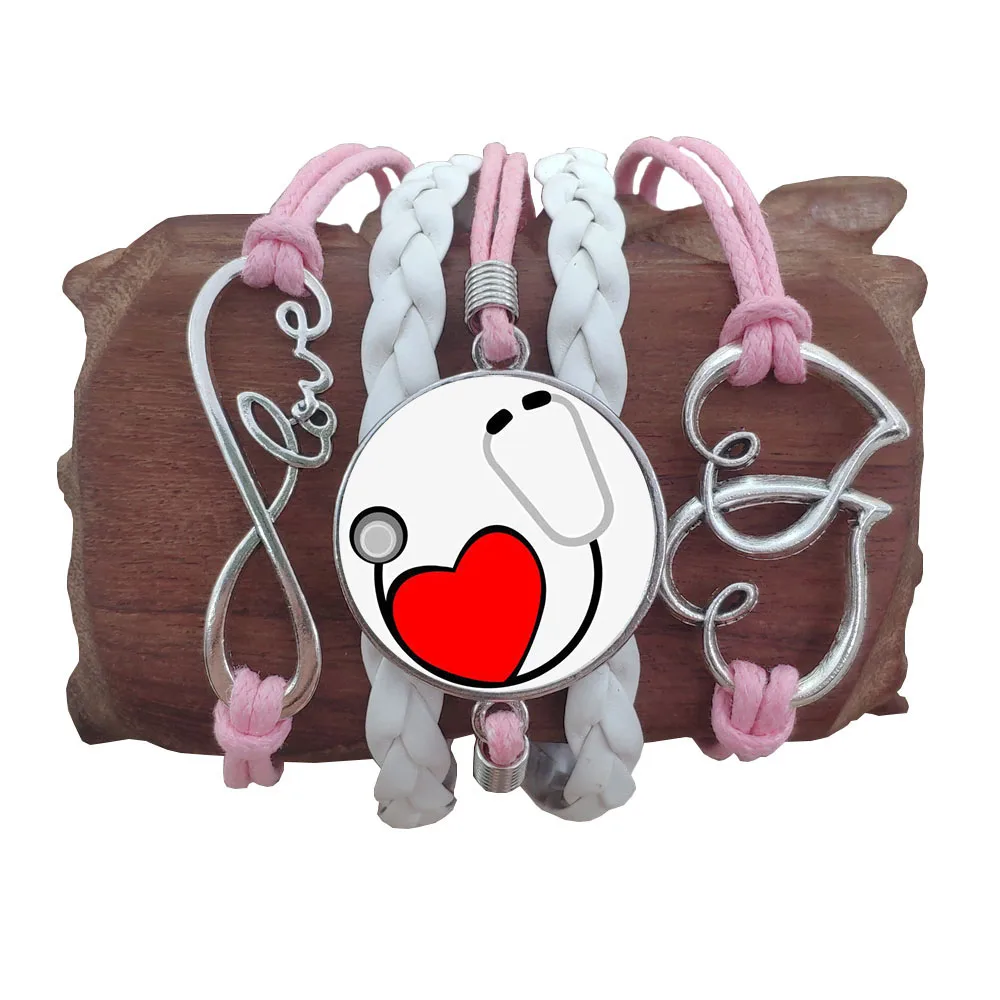 Новый милый кожаный браслет со временем и драгоценным камнем шапочка для