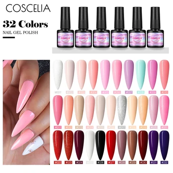 

COSCELIA UV Gel For Nails Pure Color Gel Nail Polish Semi-Permanent Artistic Paints Acrylic Nail Art Primer Design