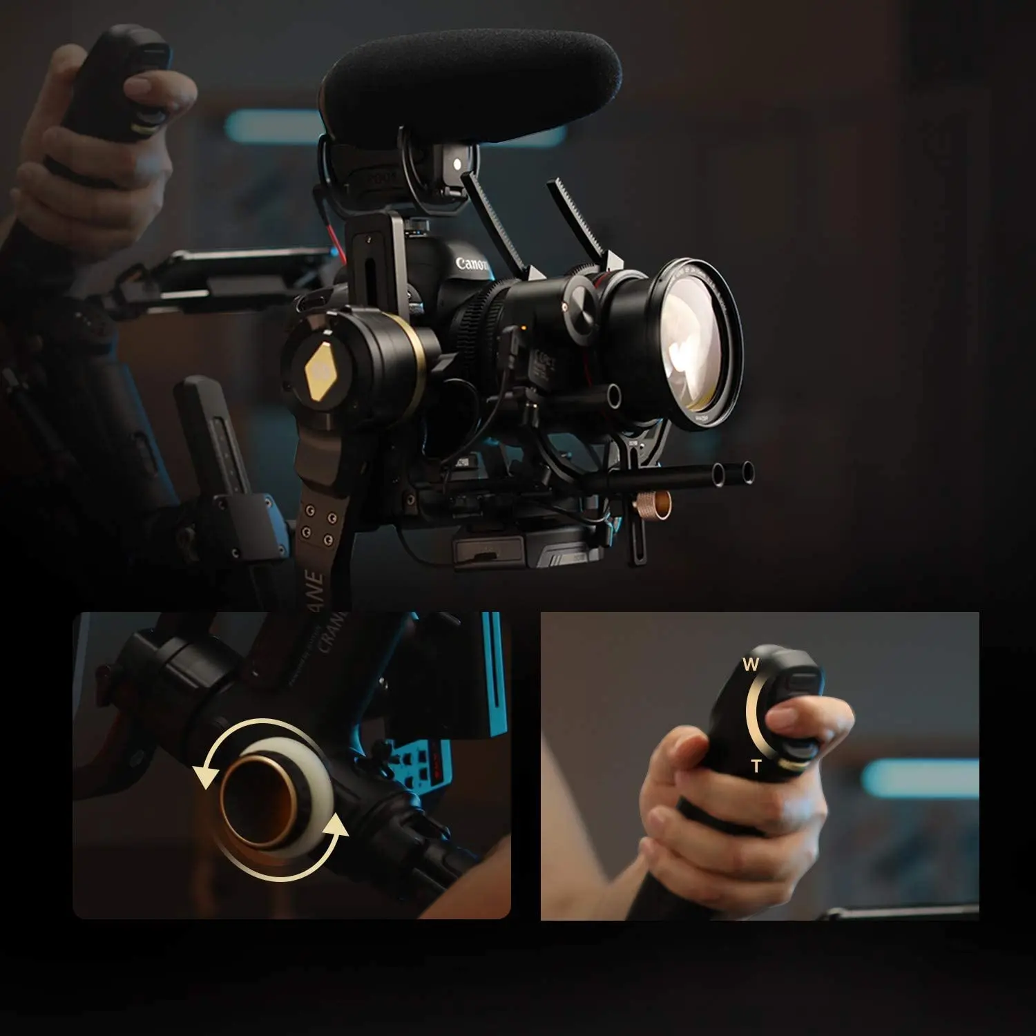 Zhiyun Crane 3S Smartsling Kit 3 осевой ручной карданный стабилизатор для DSLR камер и