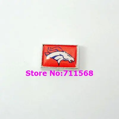 Микс 50 шт./лот Спортивная команда LogoFloating амулеты для стеклянных плавающих аксессуары для медальонов - Окраска металла: Denver Broncos