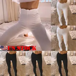 2019 новые модные женские мягкие Стрейчевые повседневные леггинсы с завышенной талией длинные штаны Тренировочные фитнес