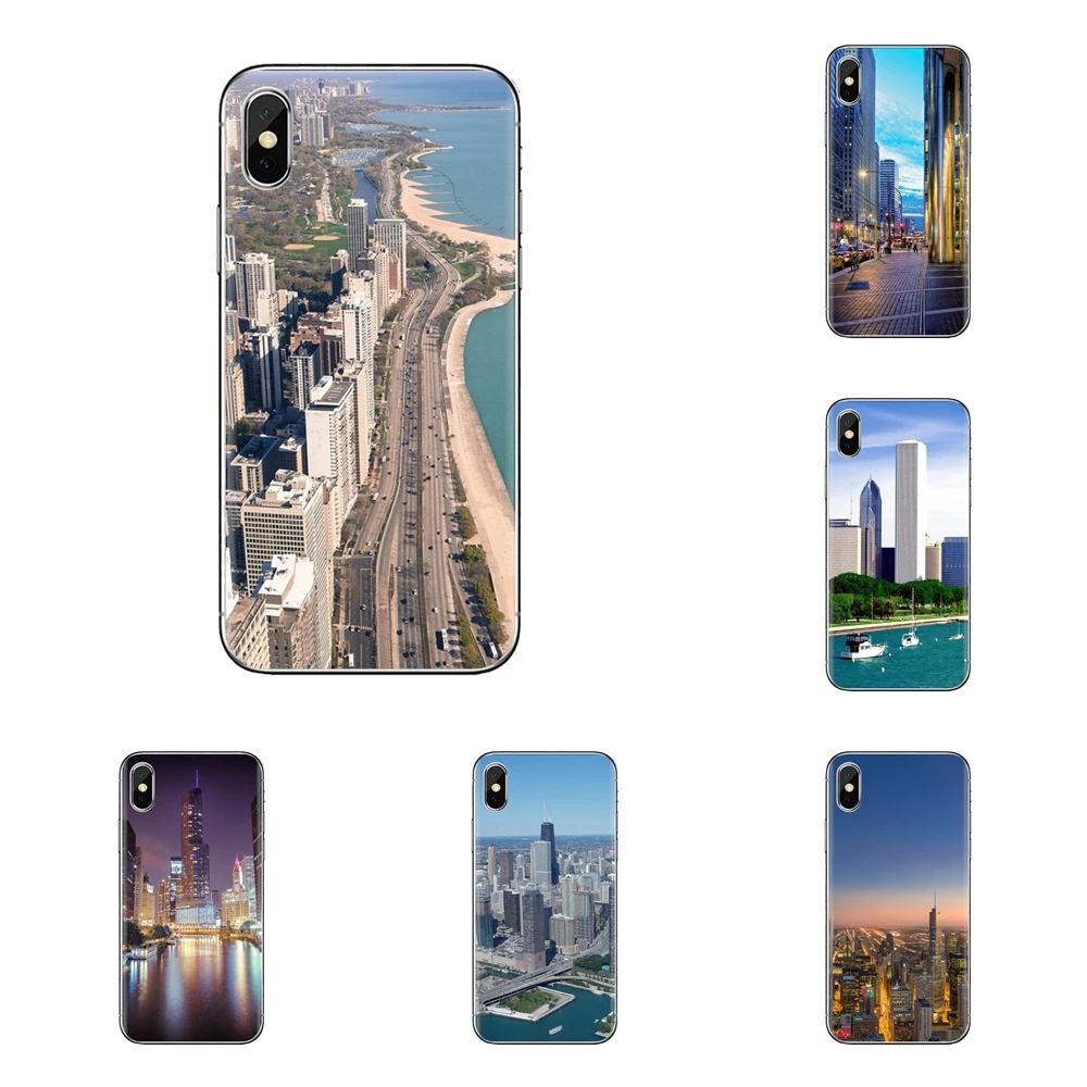 Chicago United States America Soft Transparent Cases Cover For iPod Touch Apple iPhone 4 4S 5 5S SE 5C 6 6S 7 8 X XR XS Plus MAX |