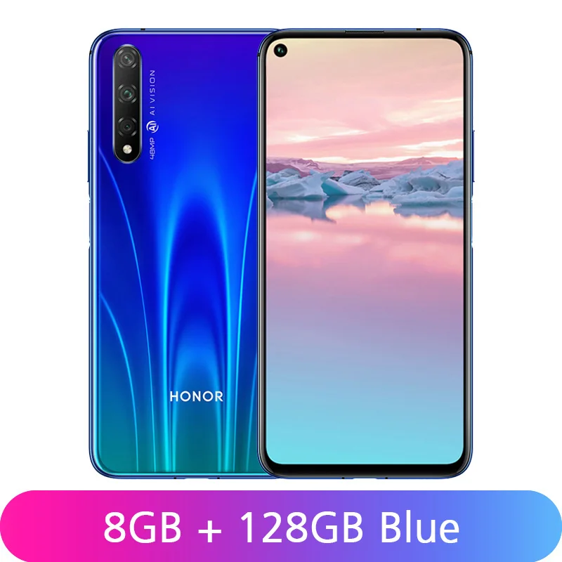 8GB 128GB Blue Google Play Honor 20 S 6GB+ 128 GB/8 GB+ 128GB смартфон 48MP Тройная задняя камера 20 S Kirin 810 Восьмиядерный мобильный телефон 6,26" - Цвет: 8GB 128GB Blue