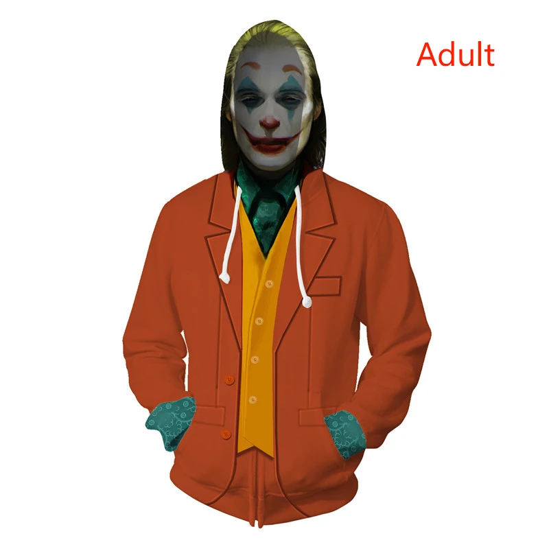 Zipper Style Толстовка с джокером для косплея, костюм пеннивайза, клоуна, Джокера, Бэтмена, хип-хоп толстовки, толстовка унисекс, топы с капюшоном, Мужская одежда для мальчиков - Цвет: Zipper Style