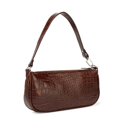 Jollque, маленькие сумки на плечо для женщин, Крокодиловая Кожа, сумочка-багет, дизайнерский бренд, черные женские сумки, кошелек, клатч - Цвет: Brown Crocodile