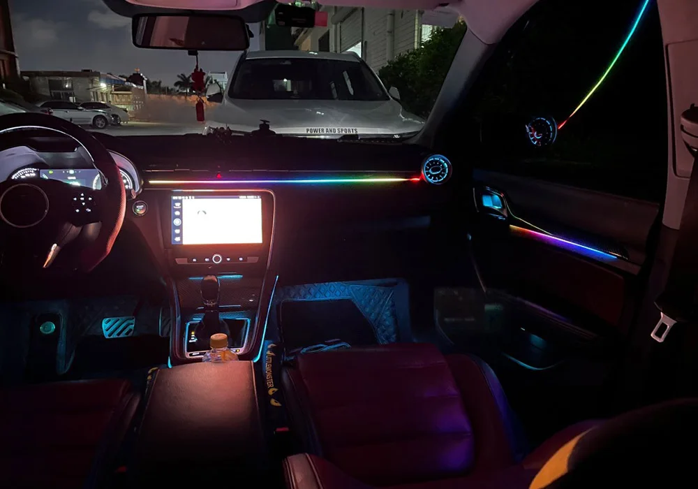 RGB Auto Innenraum Ambient Lights Symphony LED Musik Sync Glasfaser  Universal DE