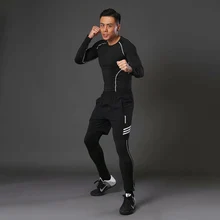 3 шт., мужские спортивные костюмы, одежда для спортзала, тренировка, бег, Компрессионные носки, набор для фитнеса, тренировочные костюмы для бега, быстросохнущие спортивные костюмы