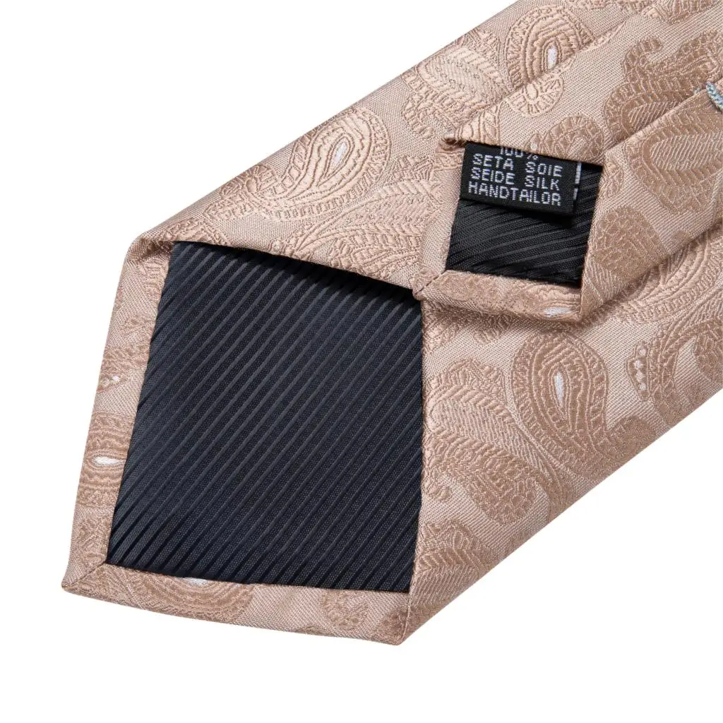 Новый Свадебный мужской галстук цвета шампанского Пейсли Модный дизайн для