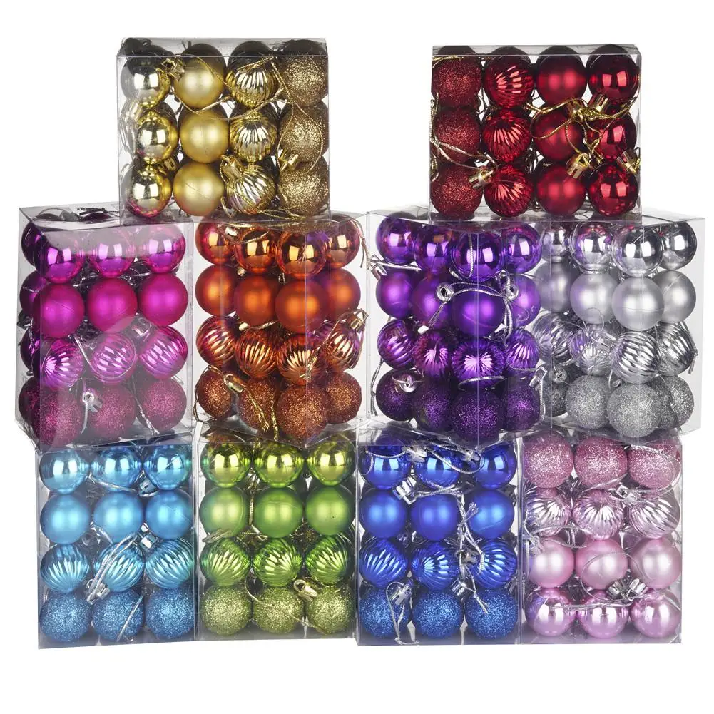 24 Pcs/Set Painted Ball Set Christmas Tree Balls Ornaments Balls Christmas Spheres Wedding Party New Year Home Decor Dropship