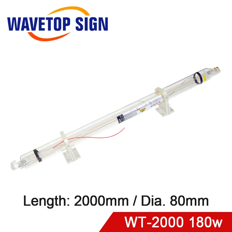 WaveTopSign Co2 лазерная трубка WT2000 180 Вт лазерная стеклянная трубка длина 2000 мм диаметр 80 мм Использование для Co2 лазерной резки гравировальный станок