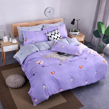 

Thumbedding Colorful Love Bedding Set King Size Fashionable Romantic Purple Duvet Cover Girls Queen Full Twin Single Bed Set