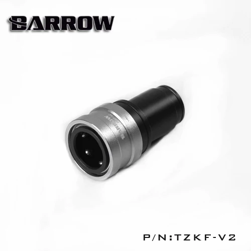Günstige Barrow männlichen zu weiblichen schwarz silber bold wasser kühlung messing armaturen dichtung up lock schnell stecker stop wasser 1 set TZKMF V2