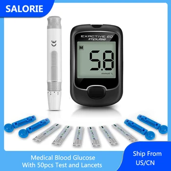 

SALORIE Blood Glucose Meter Glucometer Kit Diabetes Tester With 50PCS Test Strips 50PCS Lancets Blood Sugar Meter