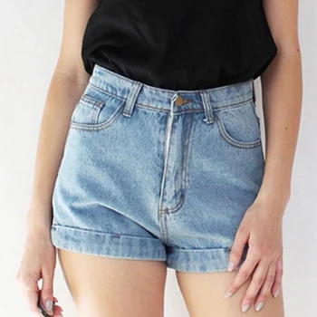 

High Waist Denim Shorts for Women Vintage Sexy Brand Shorts Jeans Women Denim Shorts Feminino Slim Hip Plus Size