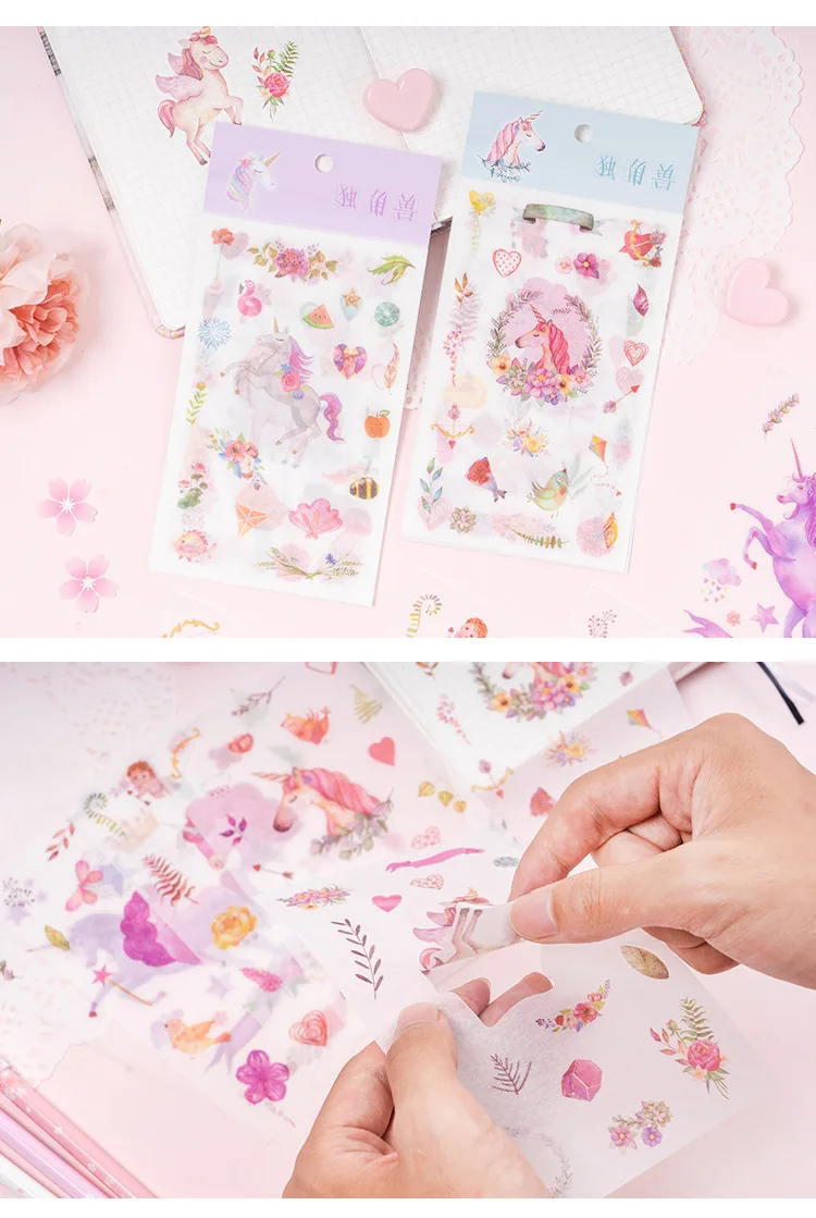 20set/lot Kawaii Stationery Stickers unicorn Decorative Mobile Stickers Scrapbooking DIY Craft Stickers