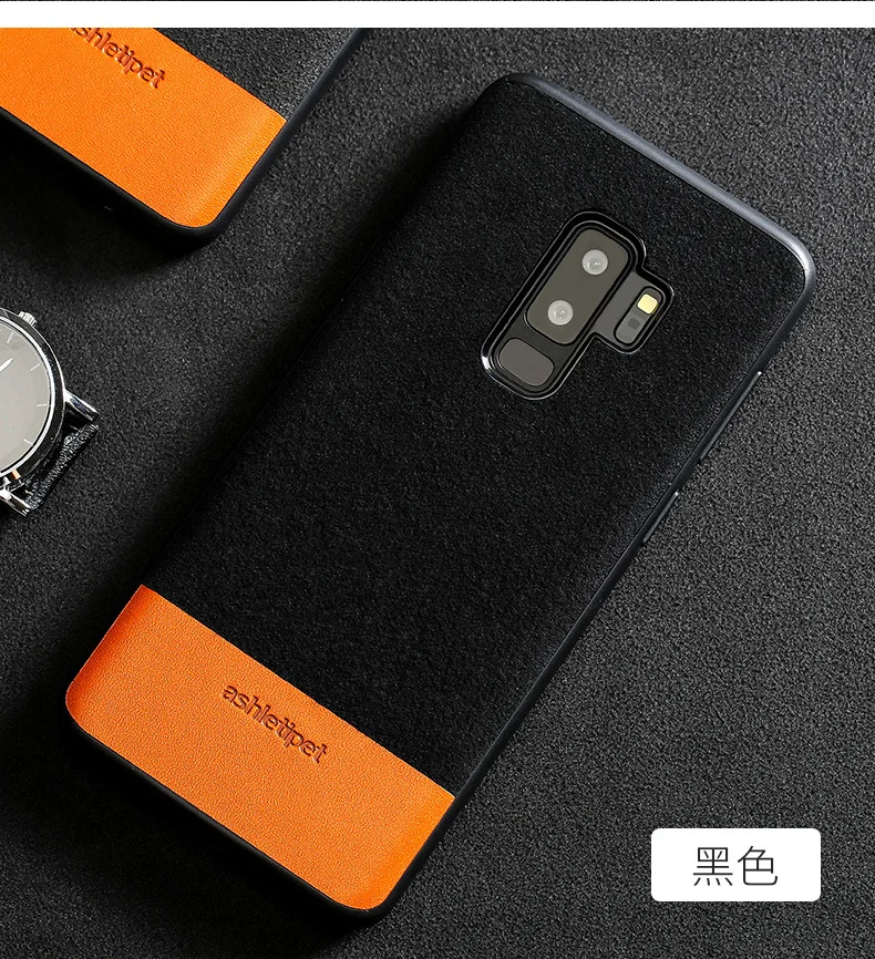 Черный Роскошный противоударный чехол из натуральной кожи для телефона samsung galaxy A50 A70 A40 A20 Note 8 9 10 S8 S9 S10 plus чехол для телефона - Цвет: Черный