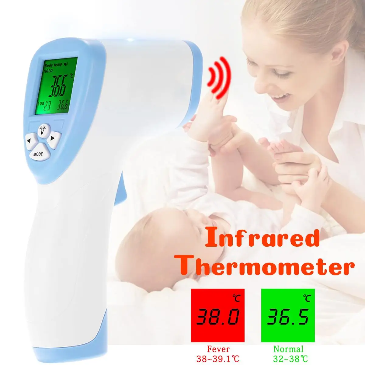 

Infrared Thermometers LCD Display Non-contact Forehead Thermometer Gun Body/Object Temperature Measure for Adult Baby Child
