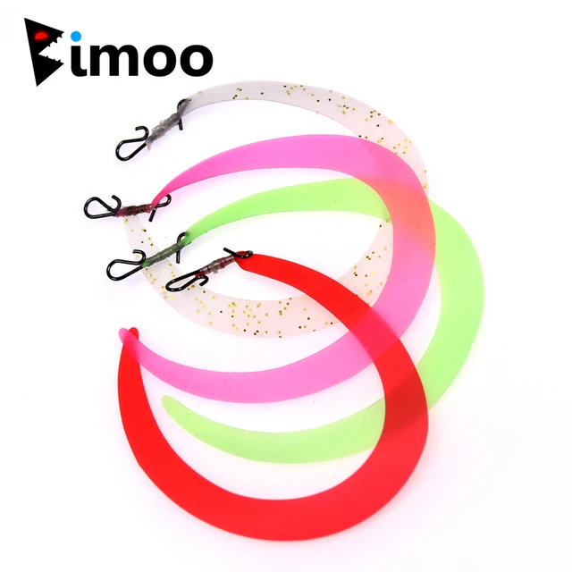 Bimoo 10PCS Size M Pretied Wiggle Tail with Quick Snap for Fishing Lures  Fishing Flies Streamers