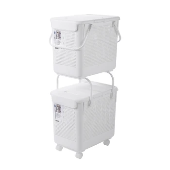 

Like-it Japan imported superimposed with lid hamper household bathroom classification dirty clothes storage basket laundry baske
