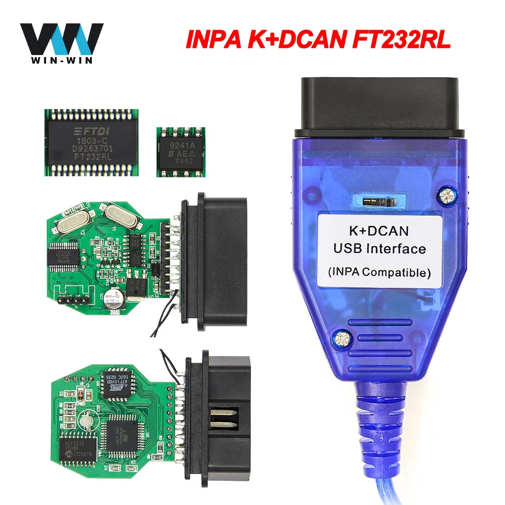 Для BMW INPA K DCAN с переключателем inpa K+ DCAN K CAN с FTDI FT232RL OBD 2 OBD2 автомобильный диагностический автоматический инструмент K-line ODB2 K линейный кабель