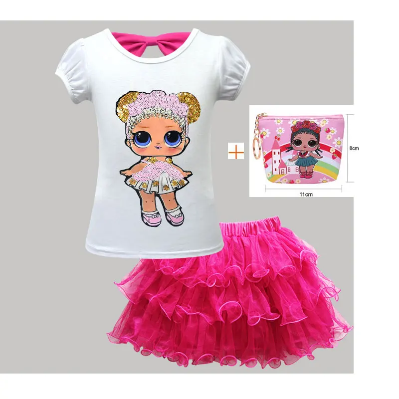 Взрывной Детский костюм куклы хаха из мультфильма с короткими рукавами и сетчатой юбкой-пачкой