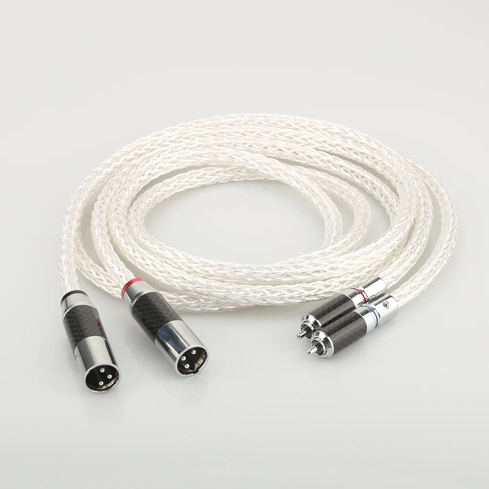 

Pair OCC Silver Plated XLR Audio Cable Balance Cable RCA Male TO XLR Male Female Connector Audio Line Cord 8AG Twist Cable New