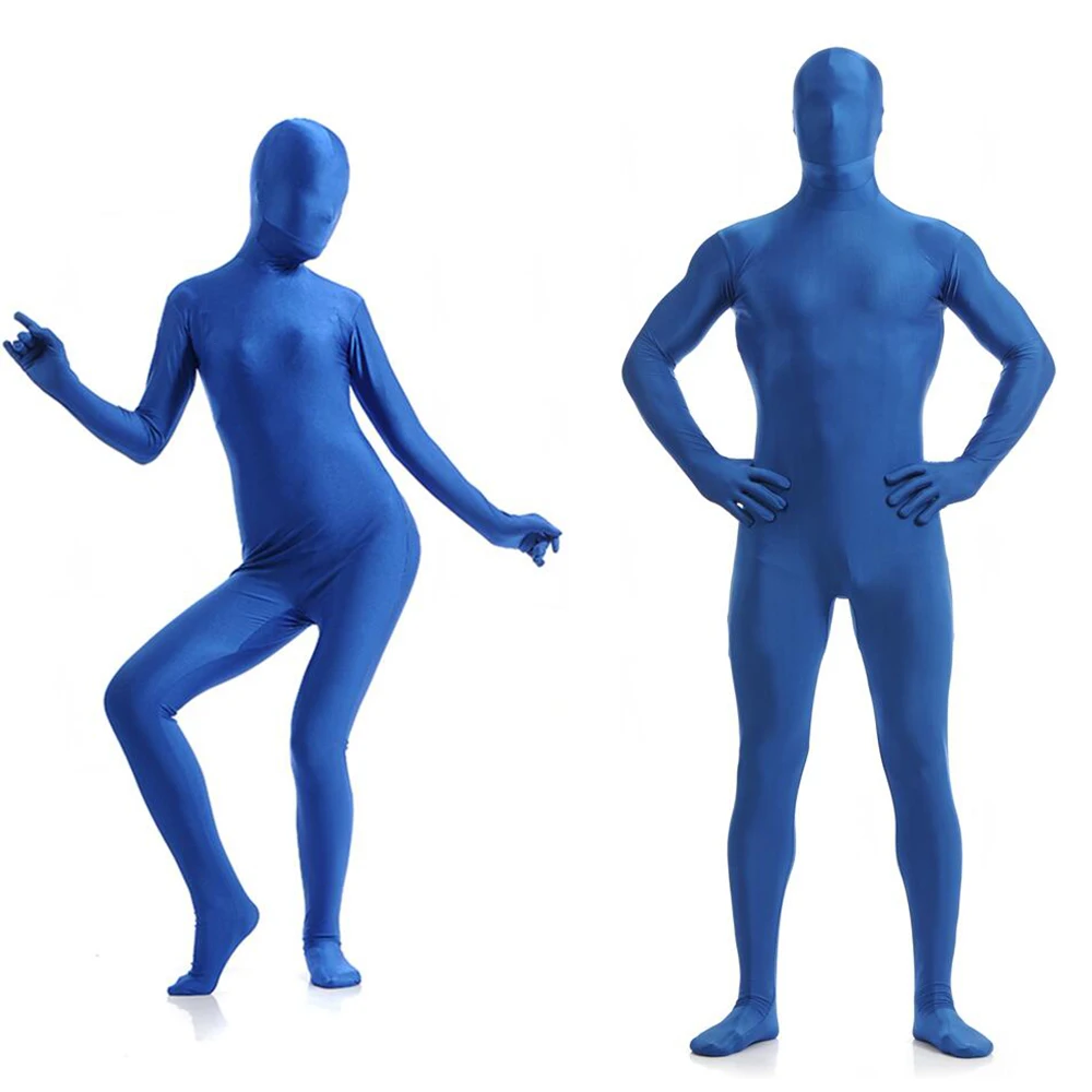 

customized Zentai Costumes Full Body Skin Suit Catsuit Halloween Costumes Adult Bodysuit add crotch zipper open eyes open mouth