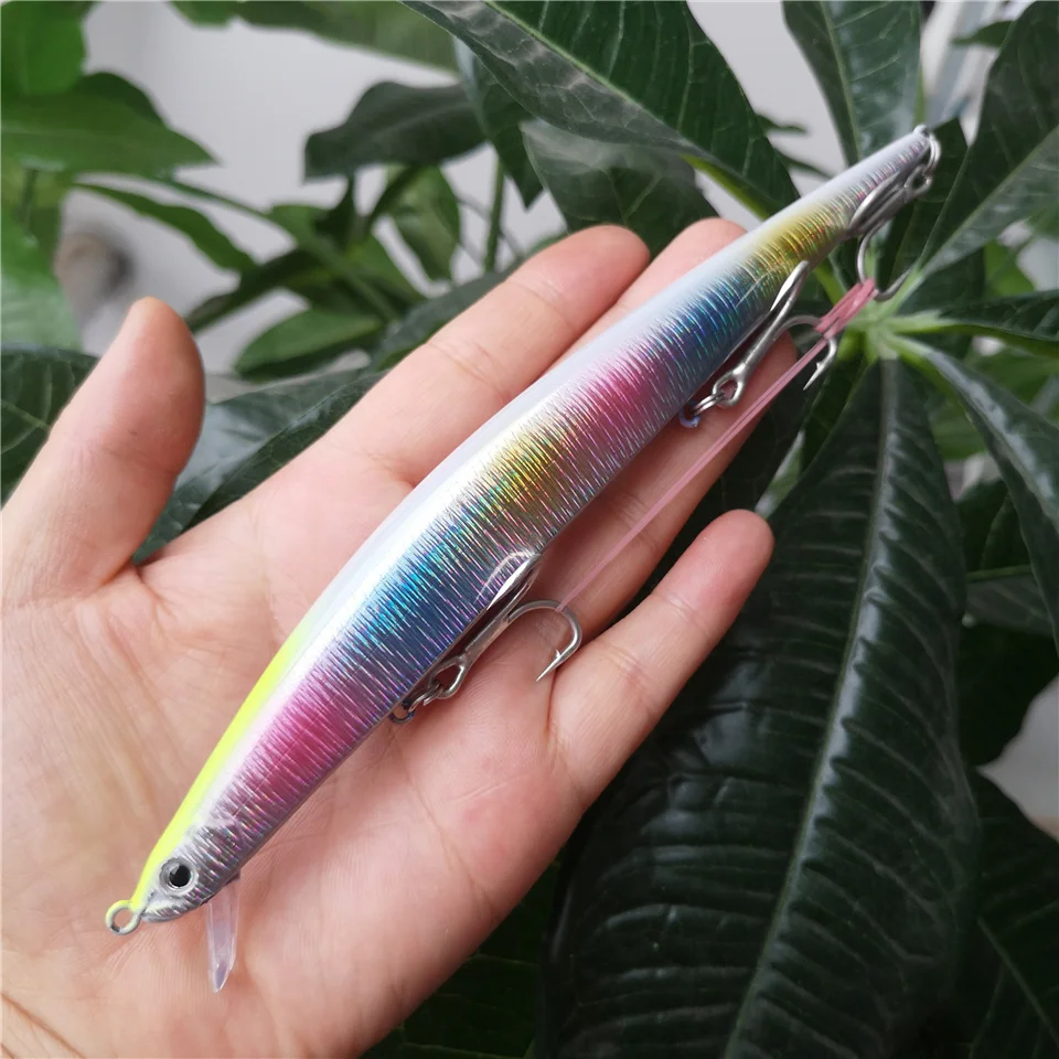 SWOLFY 3 teile/los Angeln Schwimm Minnow Lure 30g/175mm 7 farben Große Meer Künstliche Jerkbait Harte Wobbler schwimmen Köder – Detail 6