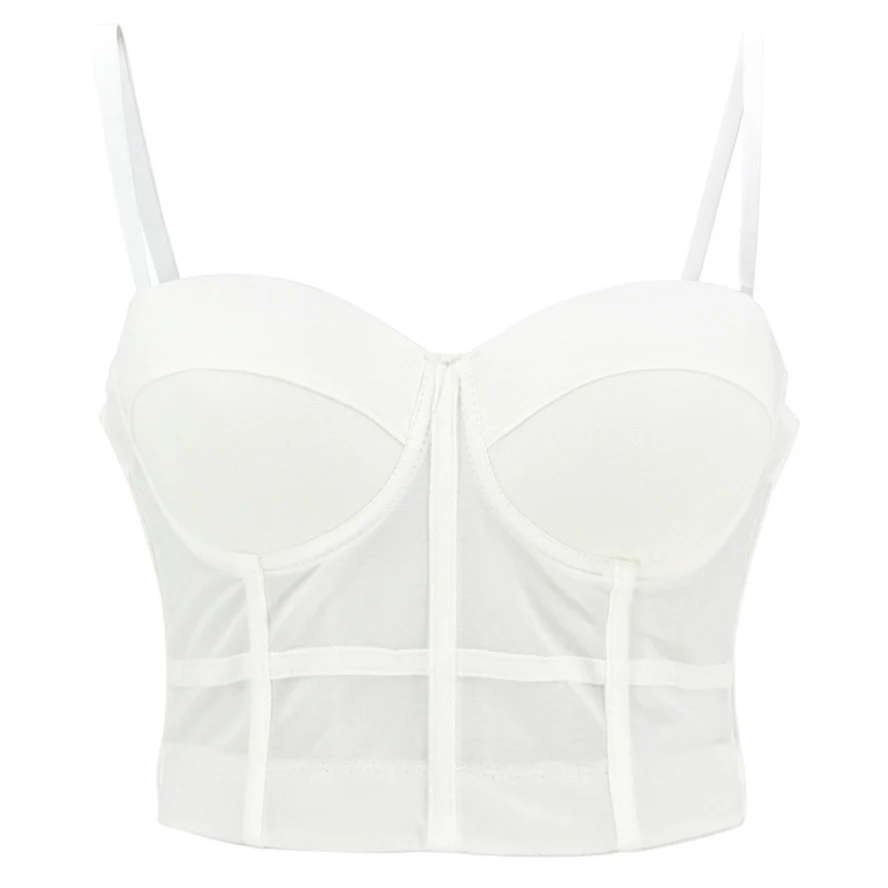 Women's Cotton Bustier Cropped Top Push Up Night Club Bralette Plus Size
