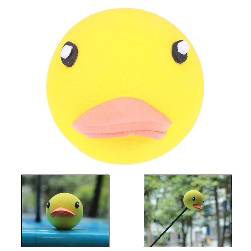 1Pc yellow duck car antenna pen topper aerial eva ball decor toy ornament