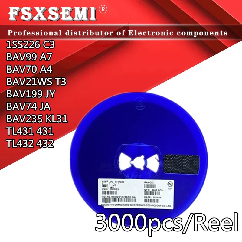 3000pcs 1SS226 C3 BAV99 A7 BAV70 A4 BAV21WS T3 BAV199 JY BAV74 JA ...